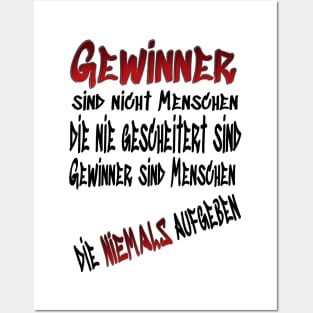 Gewinner Spruch Design Posters and Art